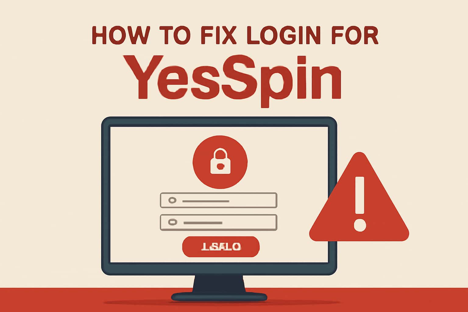 A visual representation of troubleshooting login issues for YesSpin.