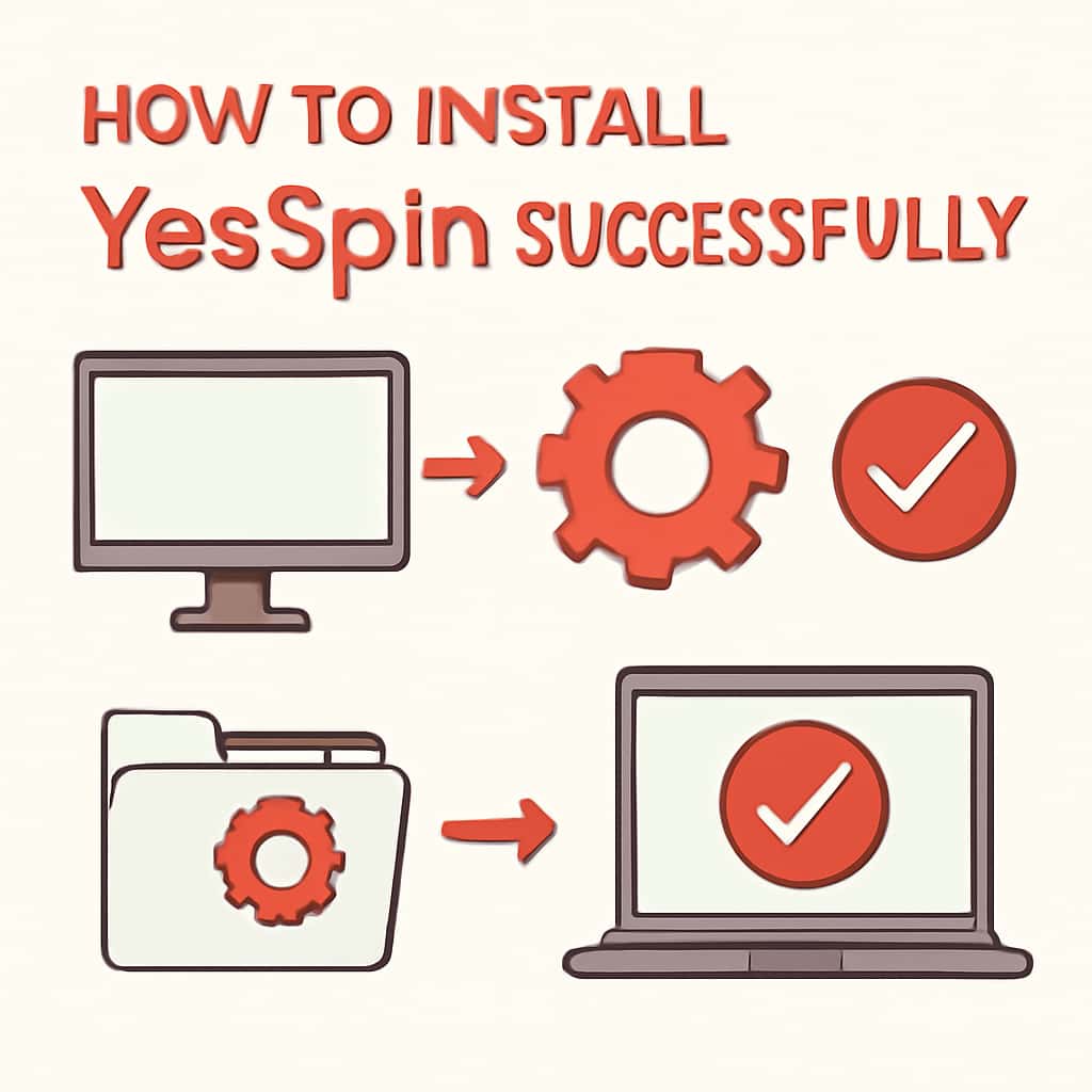 Diagram illustrating installation steps for YesSpin.