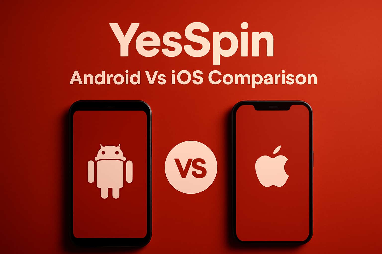 An informative representation of YesSpin's comparison across Android and iOS platforms.