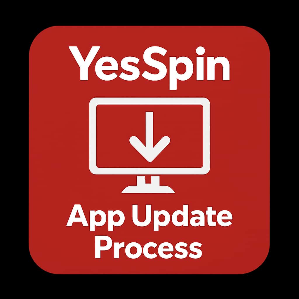 A professional badge icon for YesSpin App Update Process.