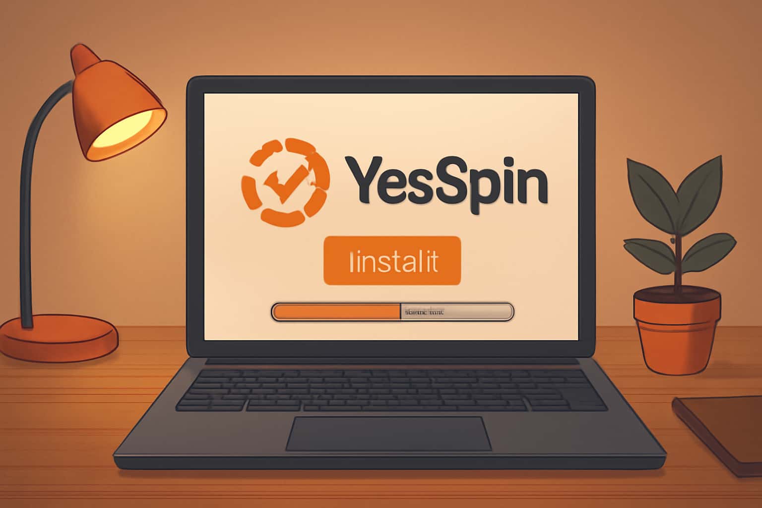 Illustration representing the YesSpin installation process.