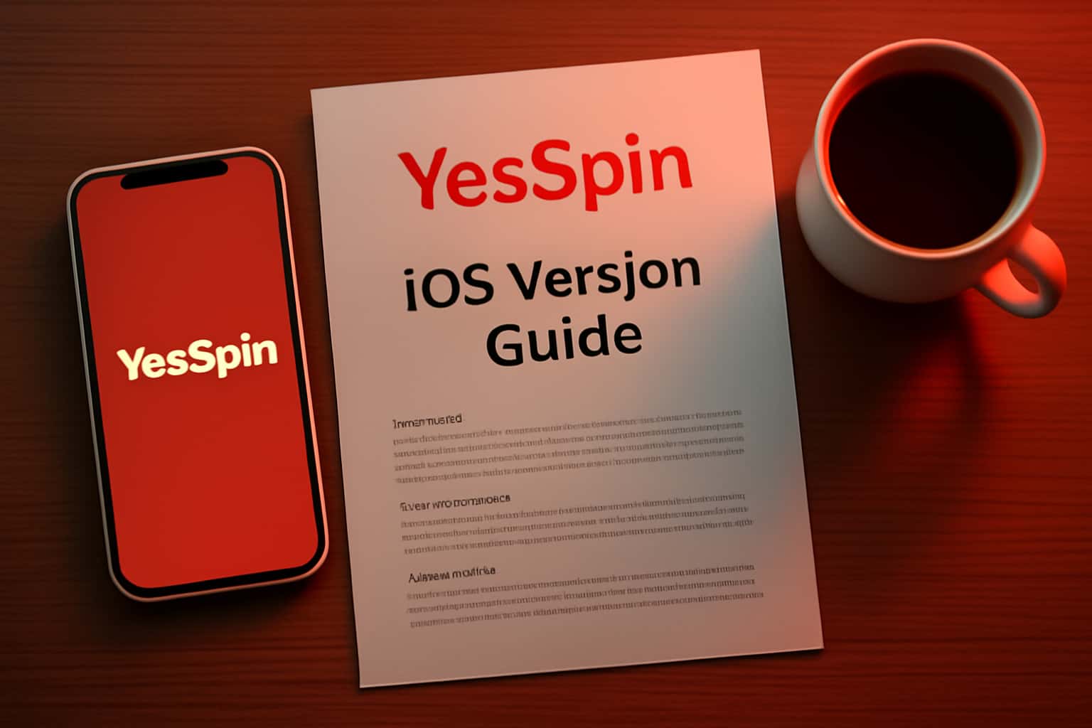 An informative graphic representing the YesSpin iOS Version Guide.