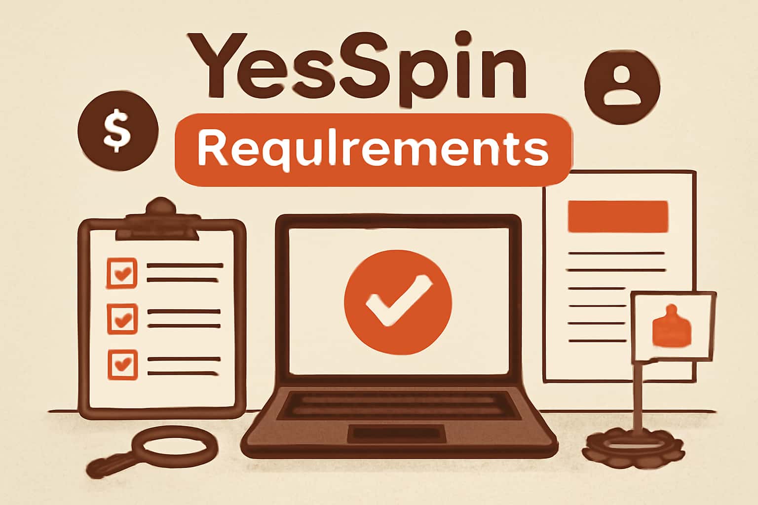 An informational graphic detailing the requirements for the YesSpin app including installation and compatibility.